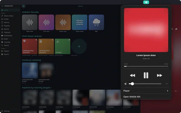 Player in the Mac menu bar
