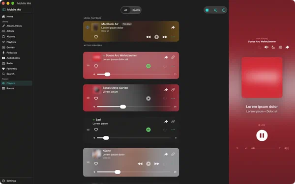 Player overview on the Mac