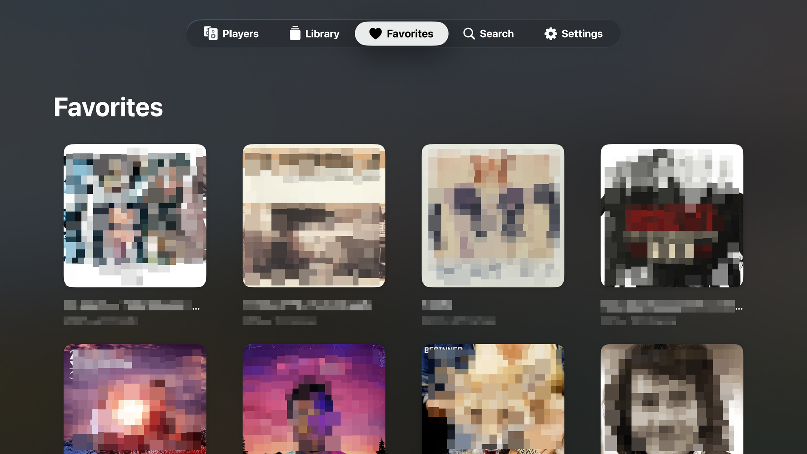 Favorites on Apple TV